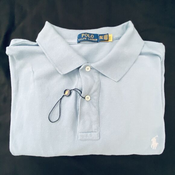 Ralph Lauren Polo Shirt Mens 2XLT XXL Solid Light Blue Golf Cotton NWOT - Picture 6 of 6